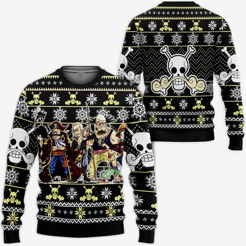 Divesart - Roger Pirates Ugly Christmas Sweater and Hoodie Custom Anime One Piece Xmas Gifts